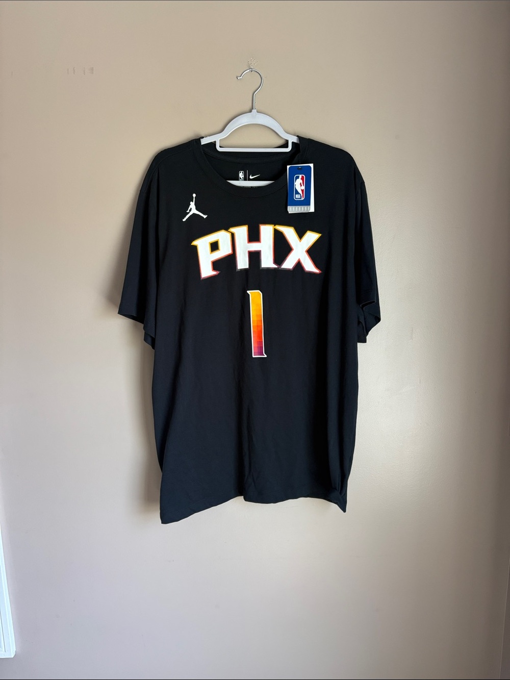Jordan Black PHX Basketball (Booker) Tee with Gradient Number
